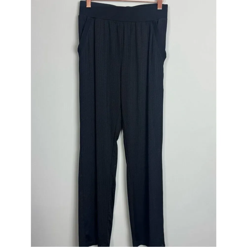 ALO | All Star Full Mesh Black Wide-Leg Pants Women’s Size Small/Medium